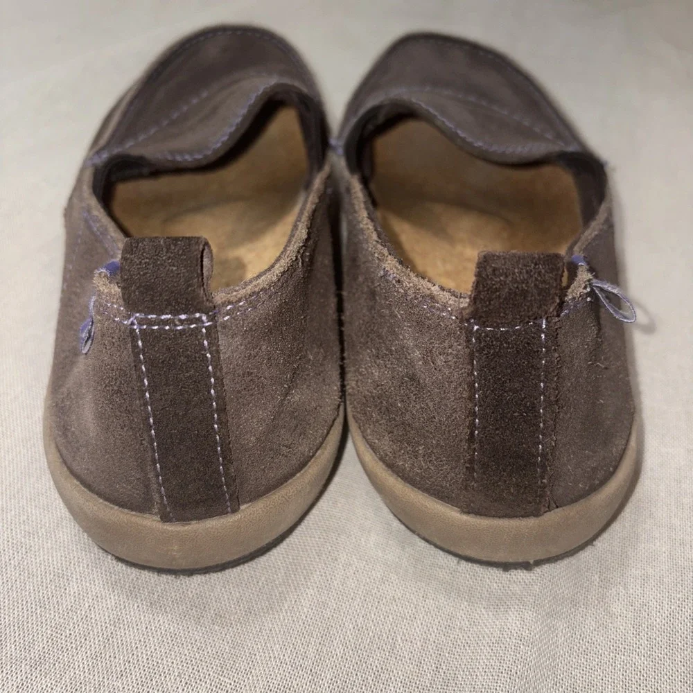 Spenco Siesta Women's 11 W Suede Leather Slip-on Comfort Shoe Fossil Wide Brown‎
